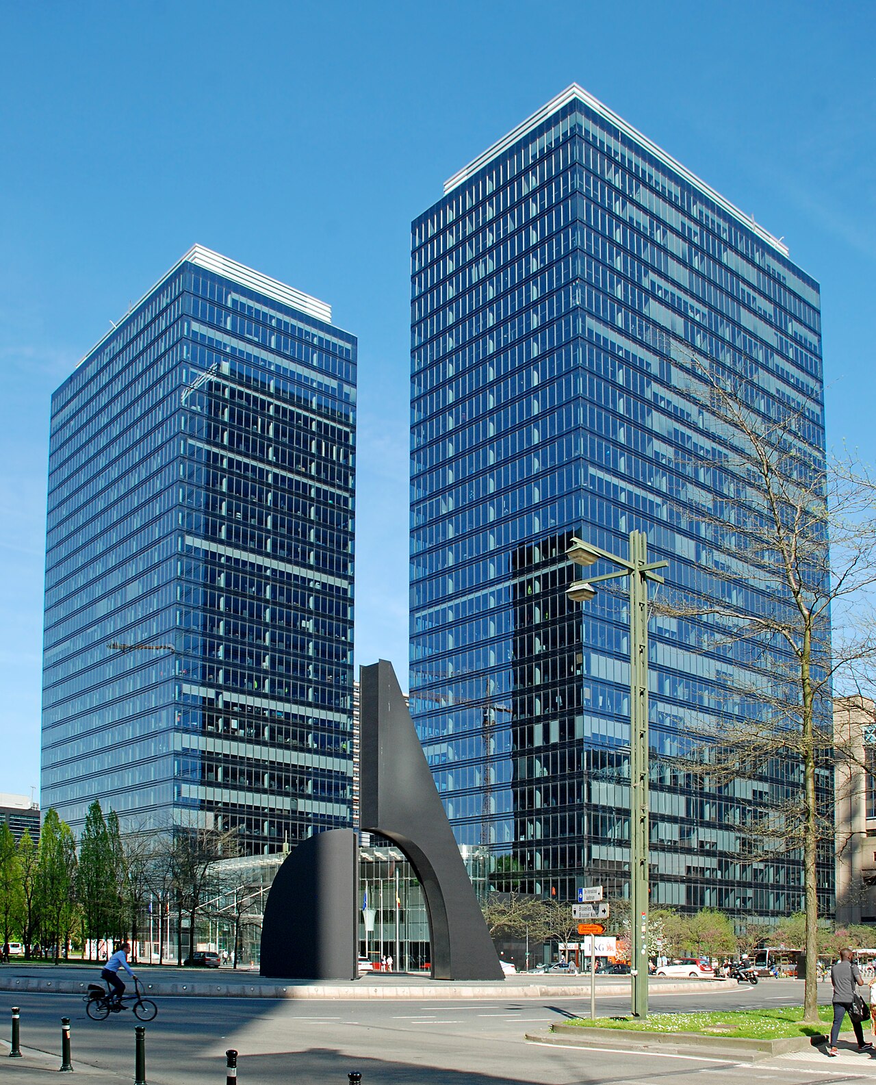 Kantoortorens in de Noordwijk van Brussel, vlak bij het kantoor van Monument